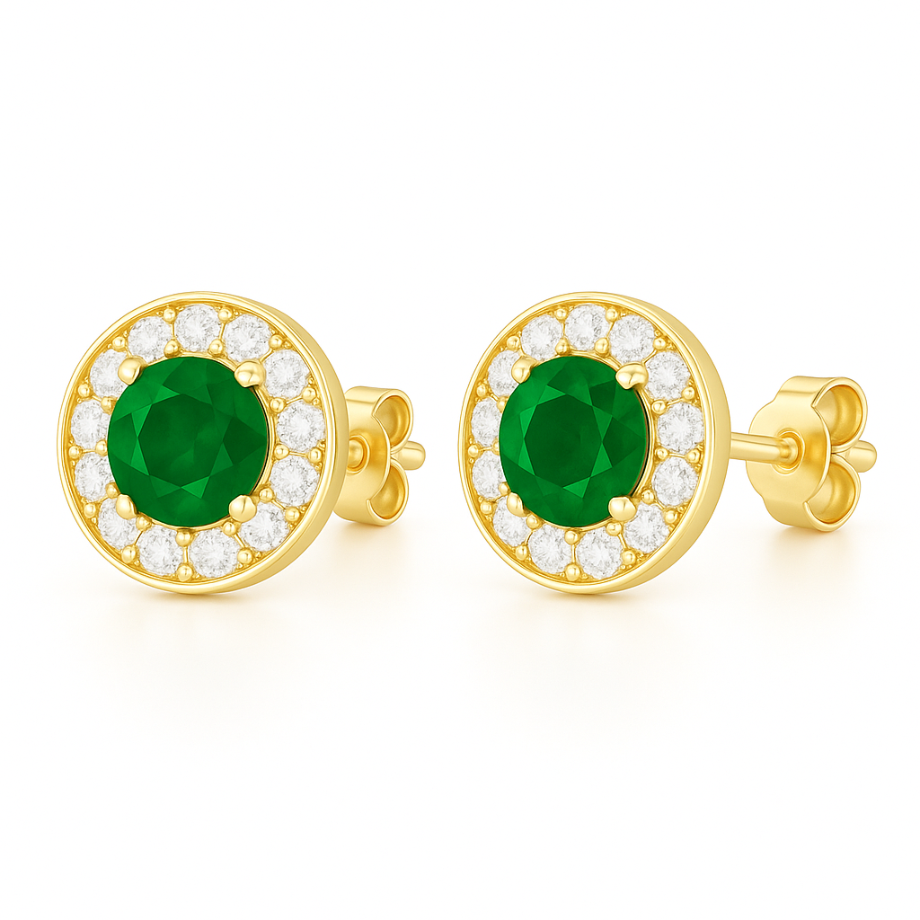 Jia Emerald Earrings Sterling Silver