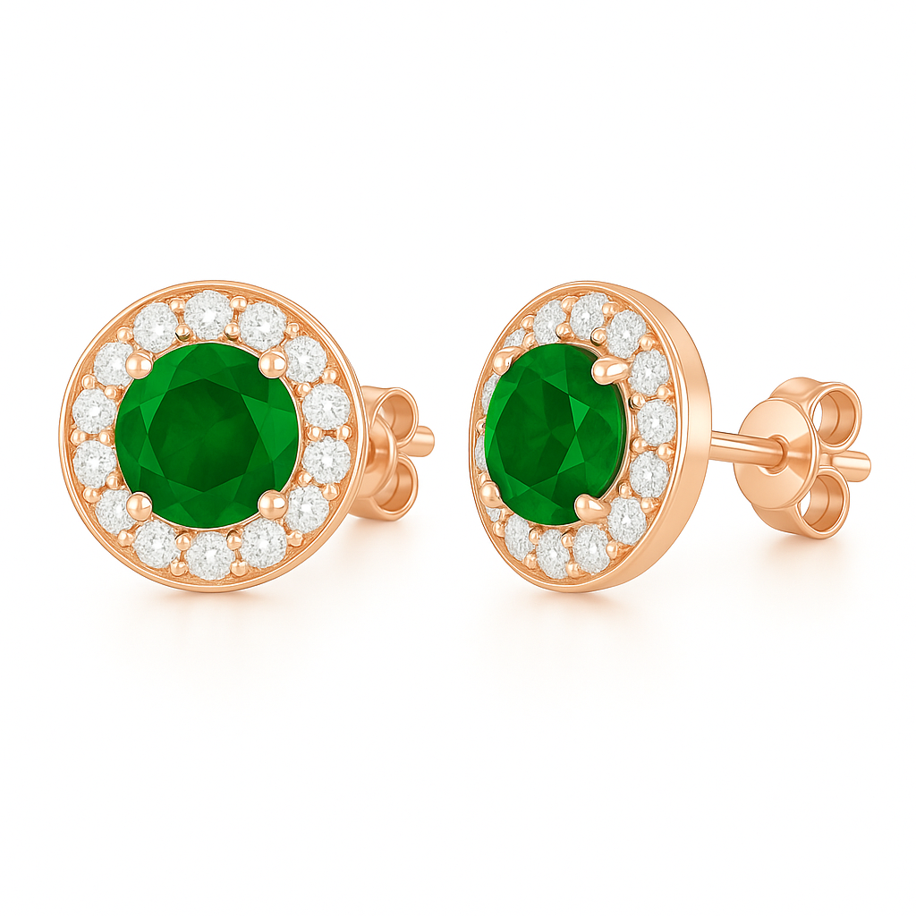 Jia Emerald Earrings Sterling Silver
