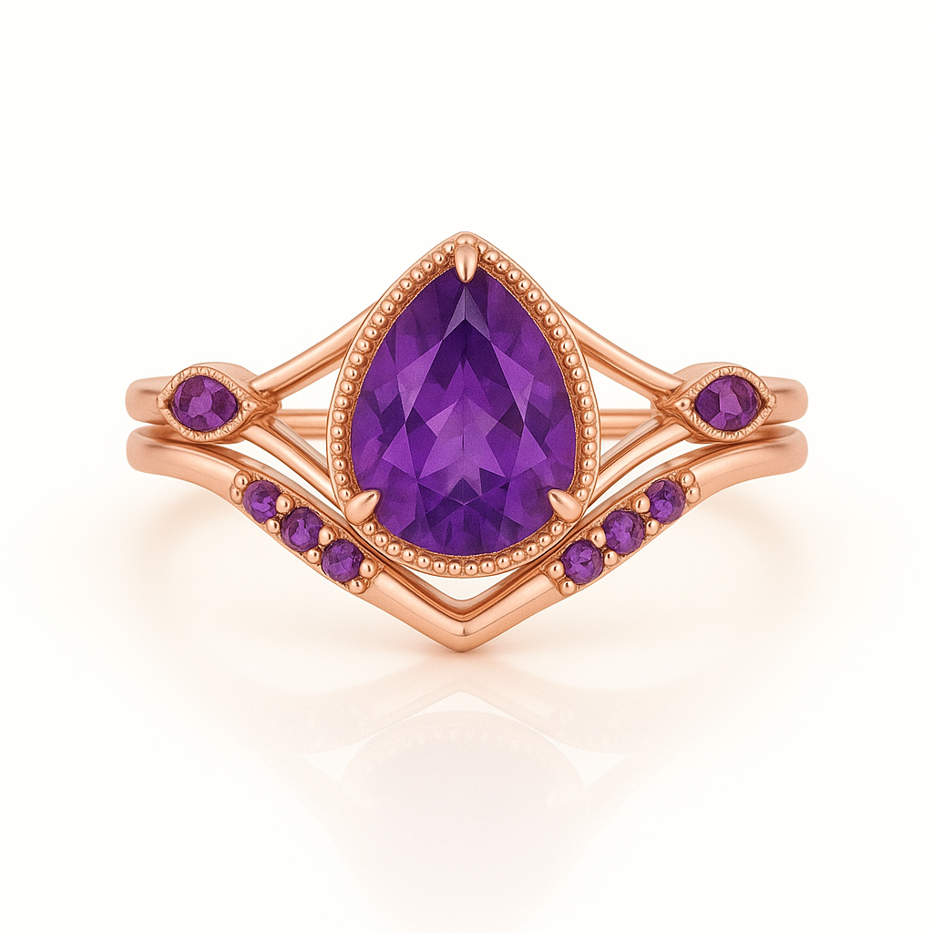 Emily Amethyst Ring Set