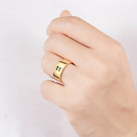 David Green Moss Agate ring with rose gold band