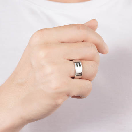 David Green Moss Agate ring with rose gold band
