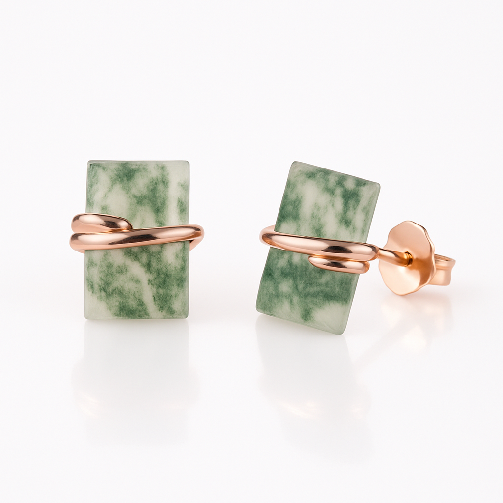 Gabi Moss Agate Earrings Sterling Silver