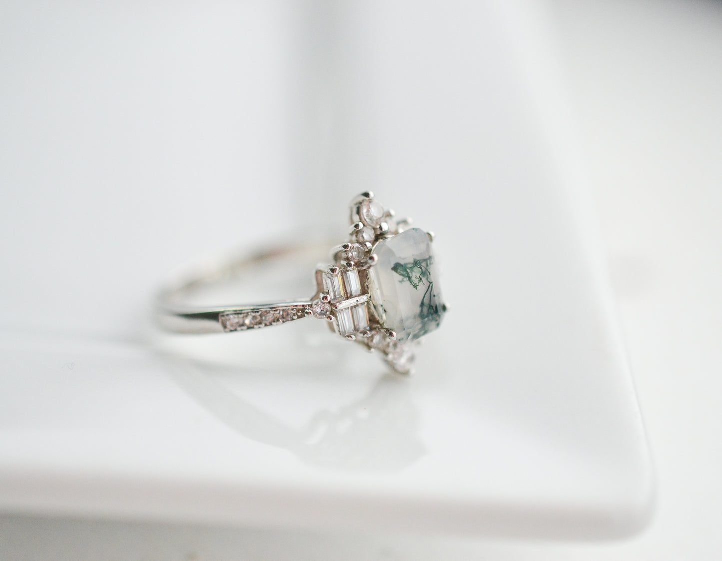 Sea Green Moss Agate Ring