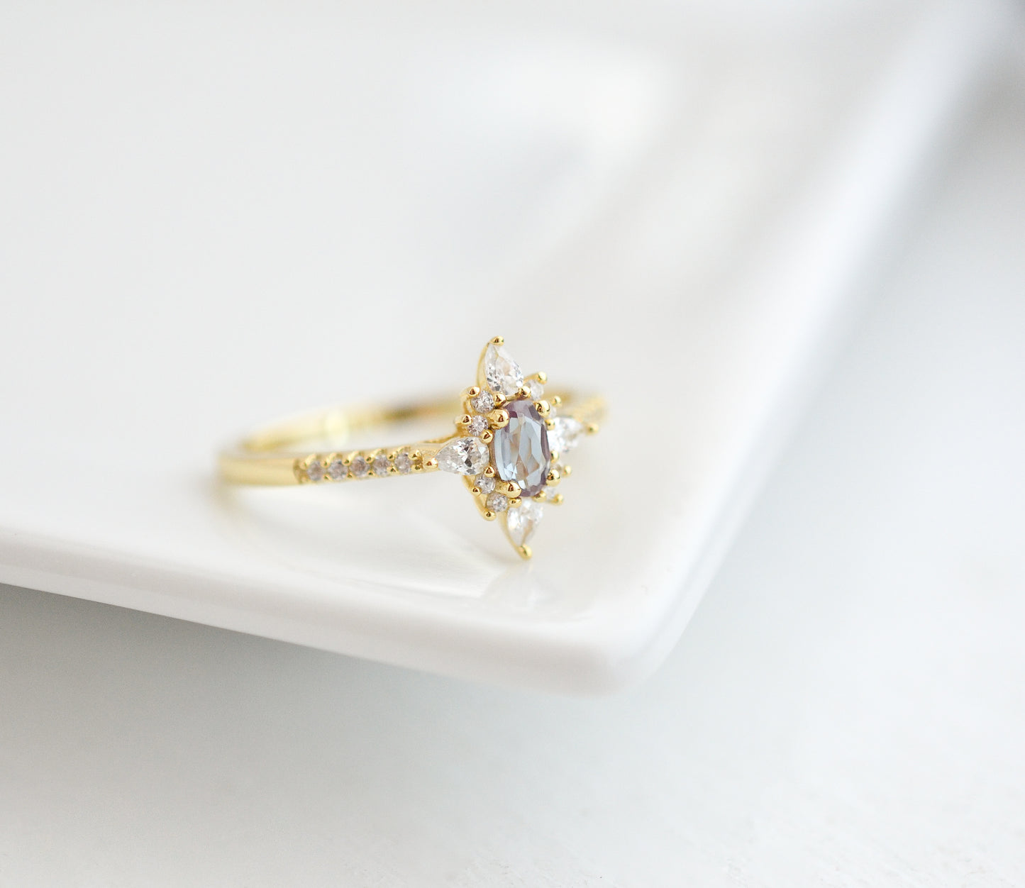 Zoe Alexandrite Ring Rose Gold