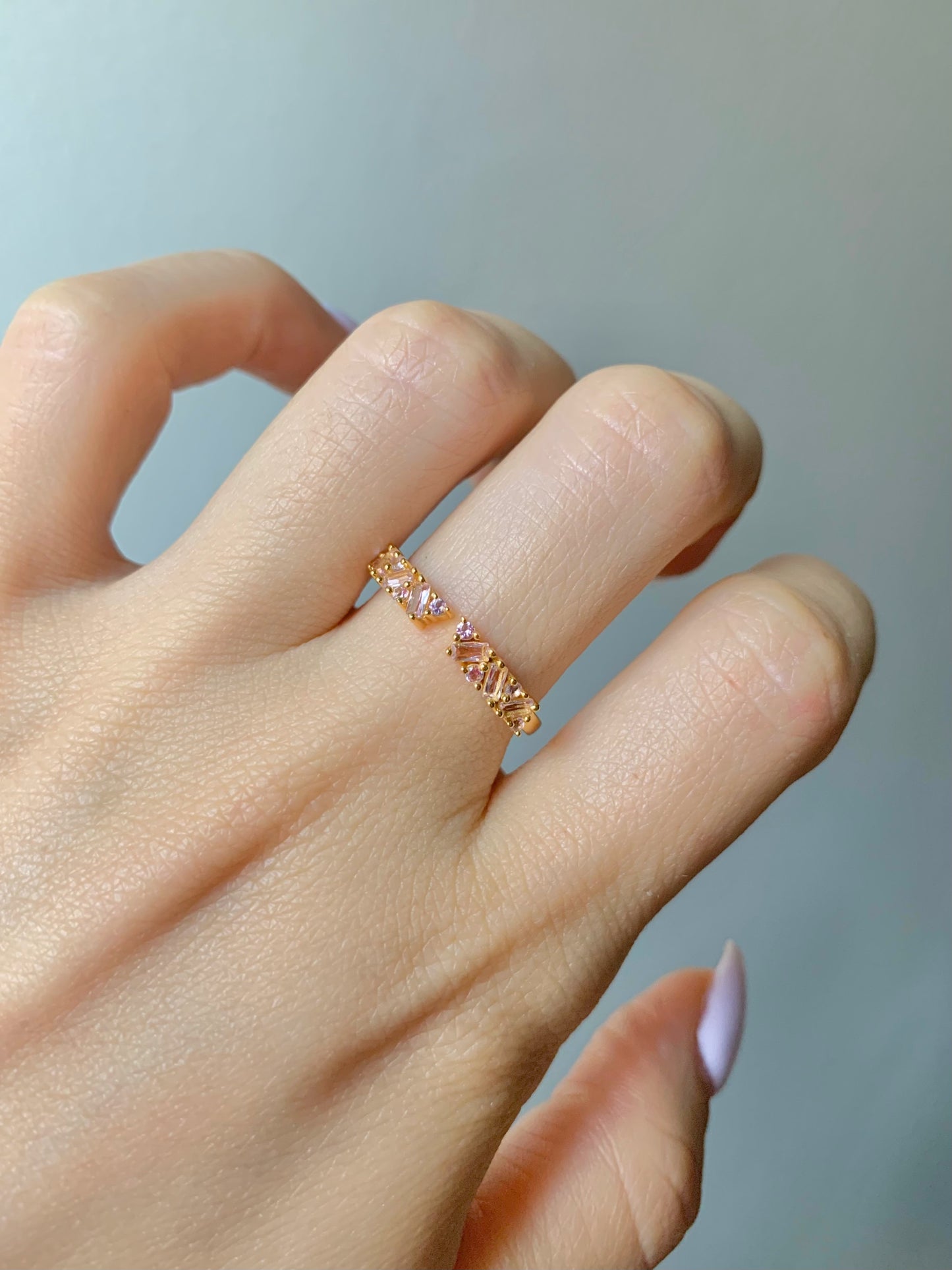 Jni Open Morganite Stacking Band