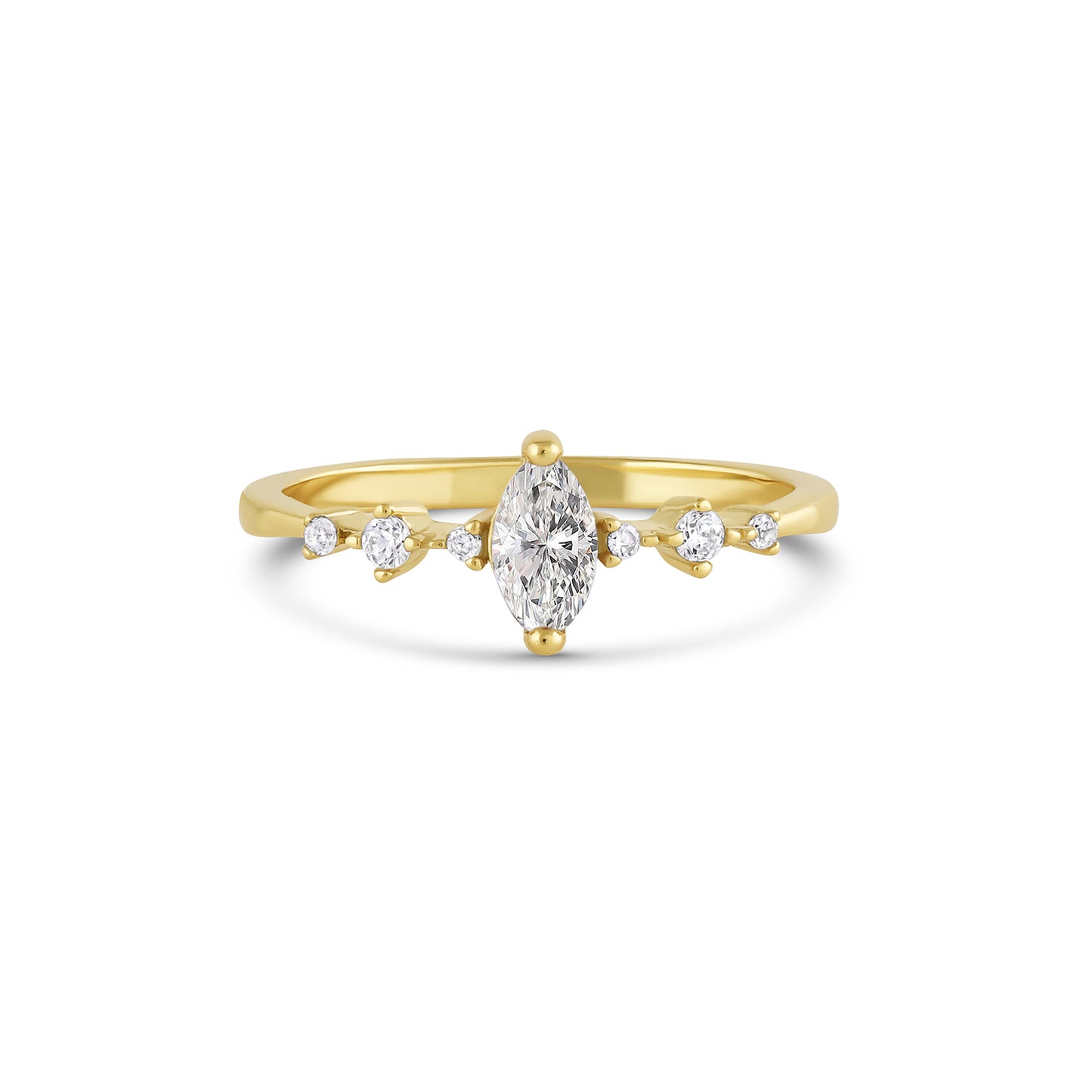 Ava Crystal Ring Gold