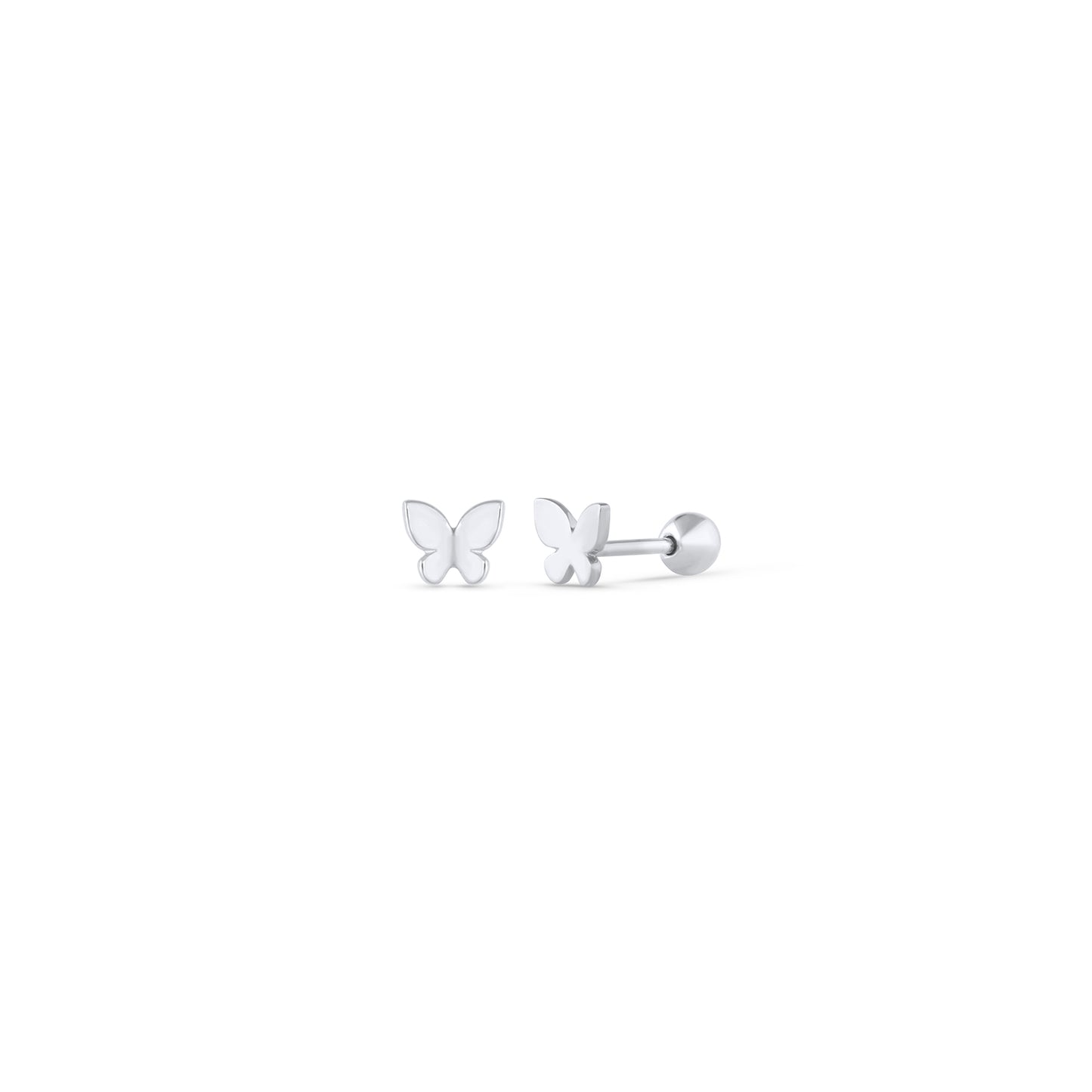 14k Solid Gold Butterfly Earrings Screw Backs