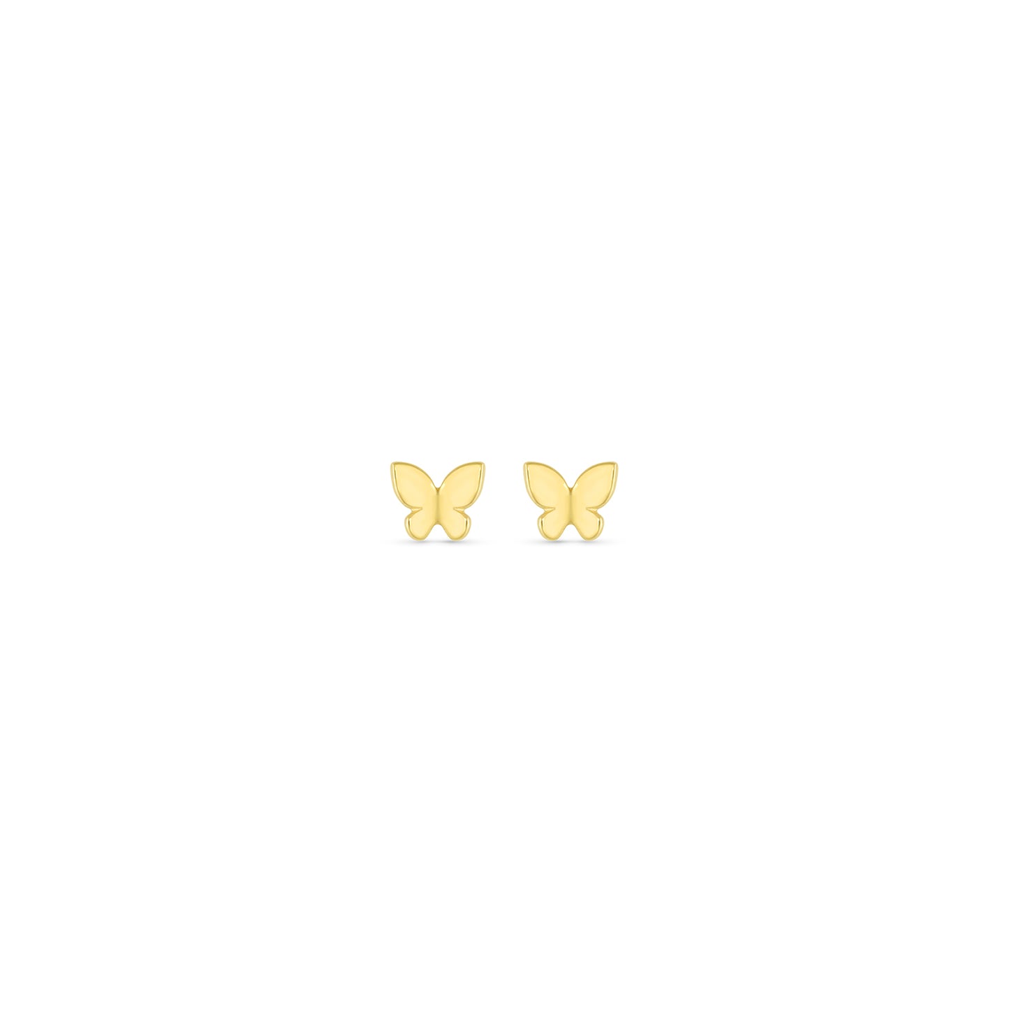 14k solid gold butterfly earrings with intricate design