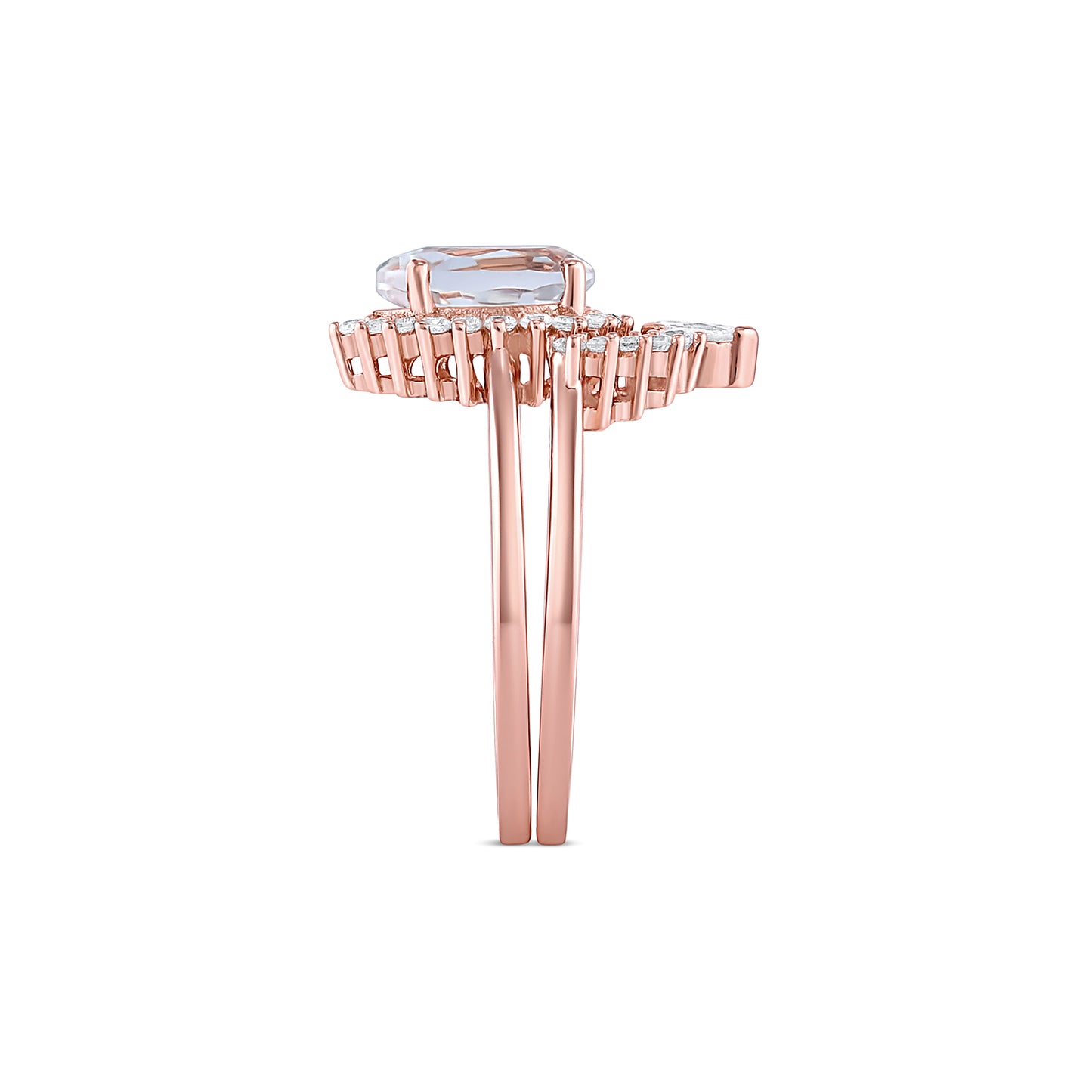 Asa White Sapphire Ring Rose Gold