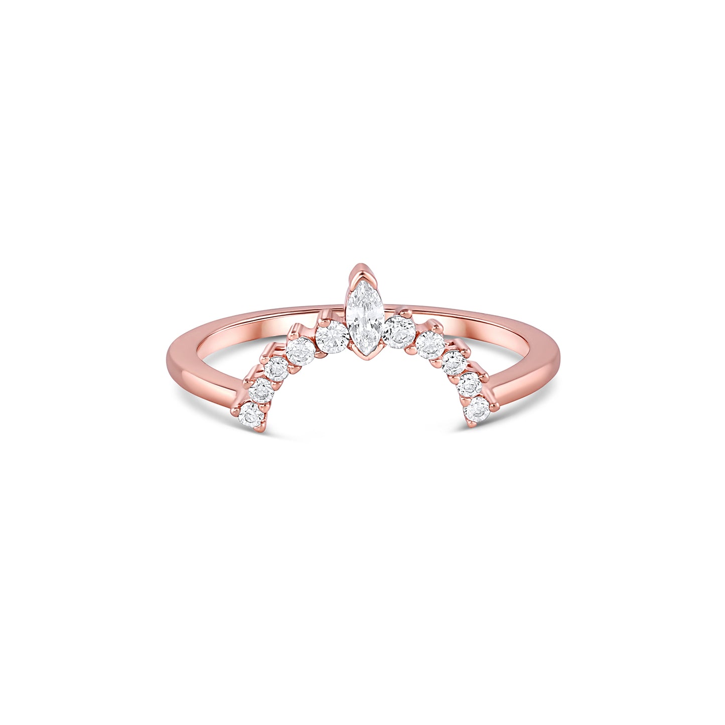 Asa White Sapphire Ring Rose Gold