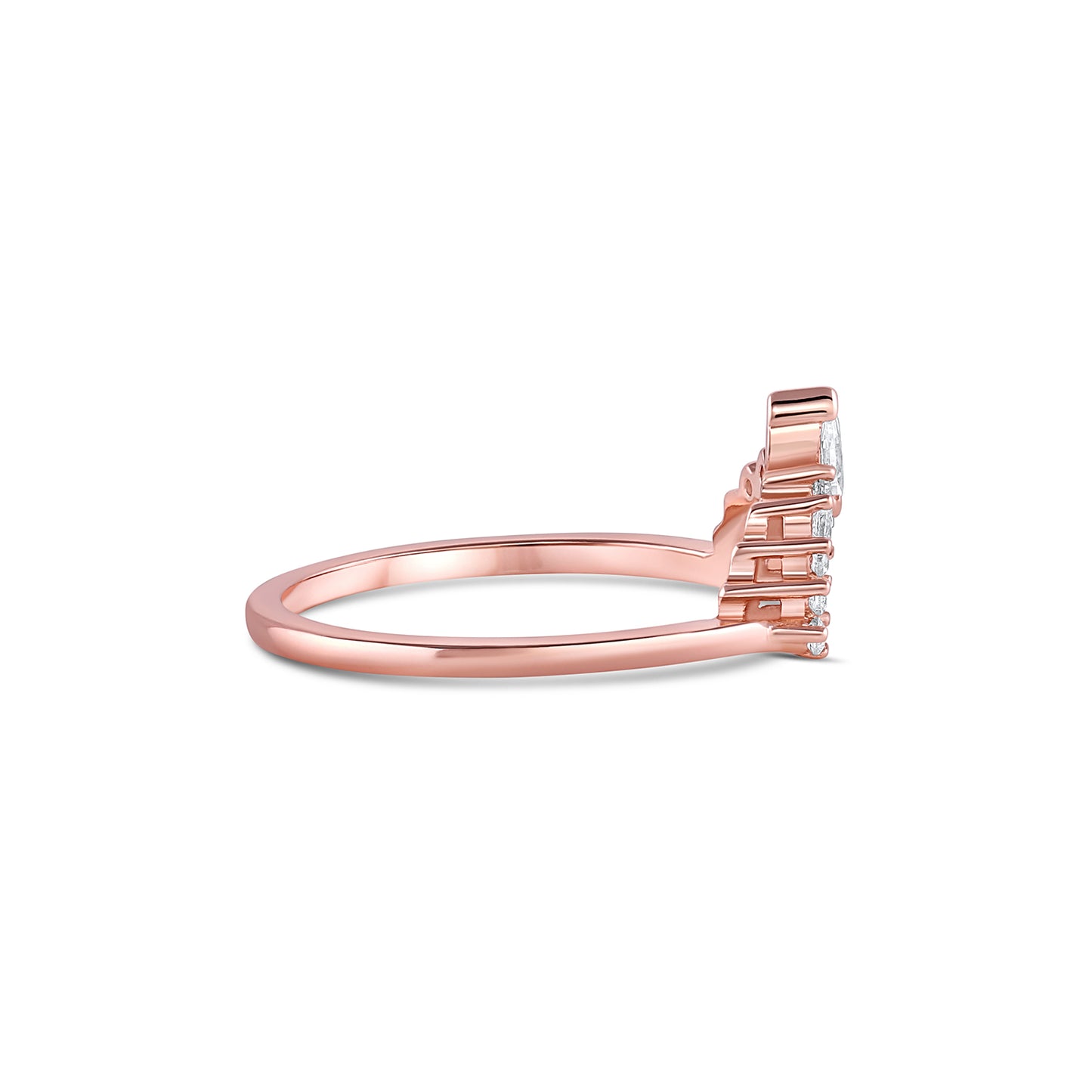 Asa White Sapphire Ring Rose Gold