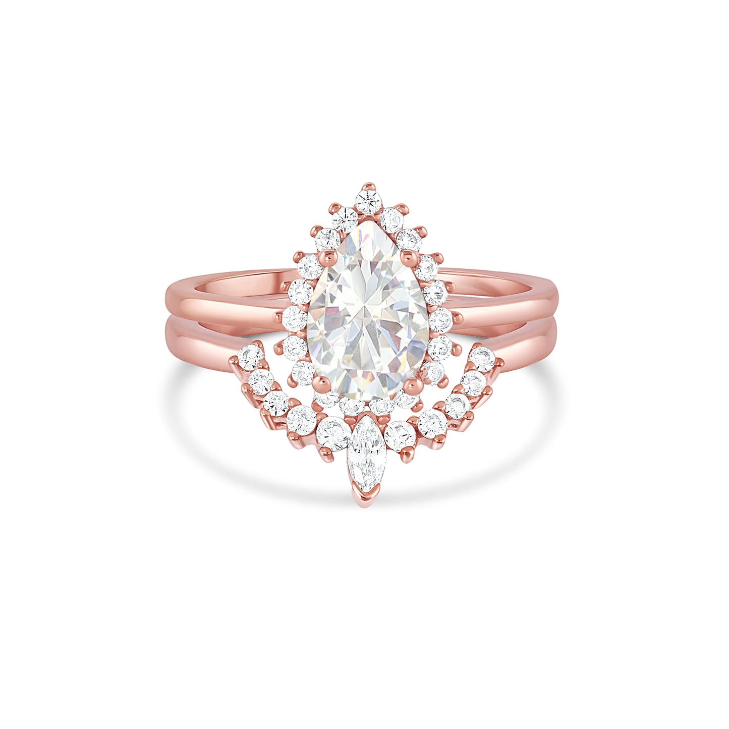 Asa White Sapphire Ring Rose Gold