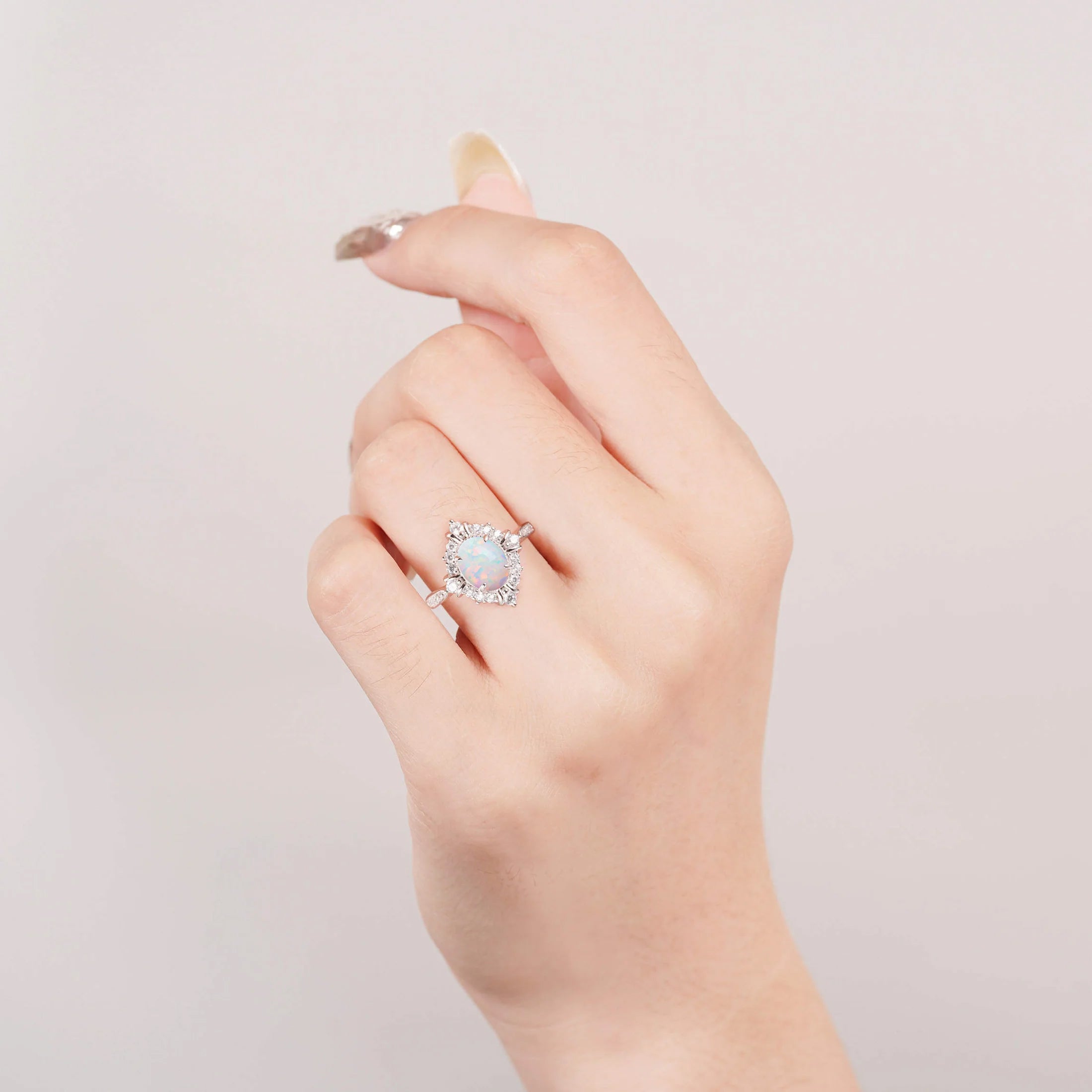 Mei Opal Ring Rose Gold