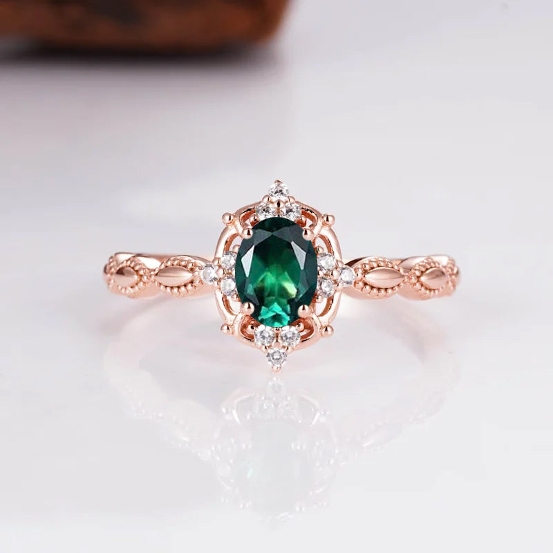 Fia Emerald Ring Sterling Silver