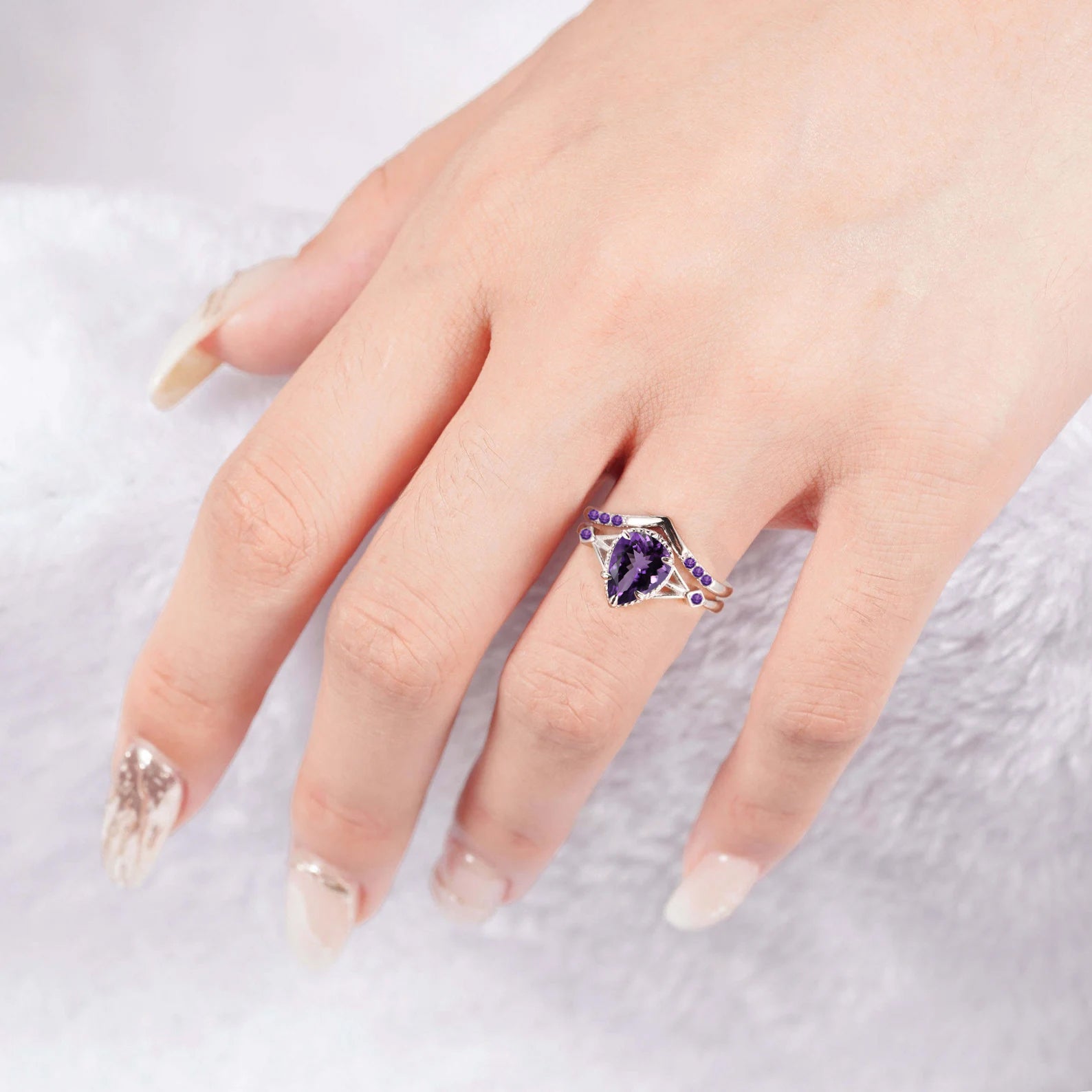 Emily Amethyst Ring Set