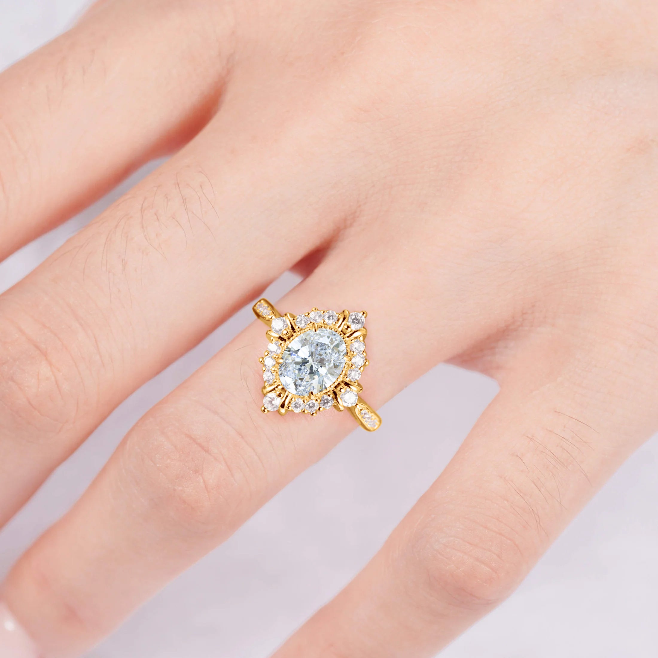 Mei Crystal Ring Gold