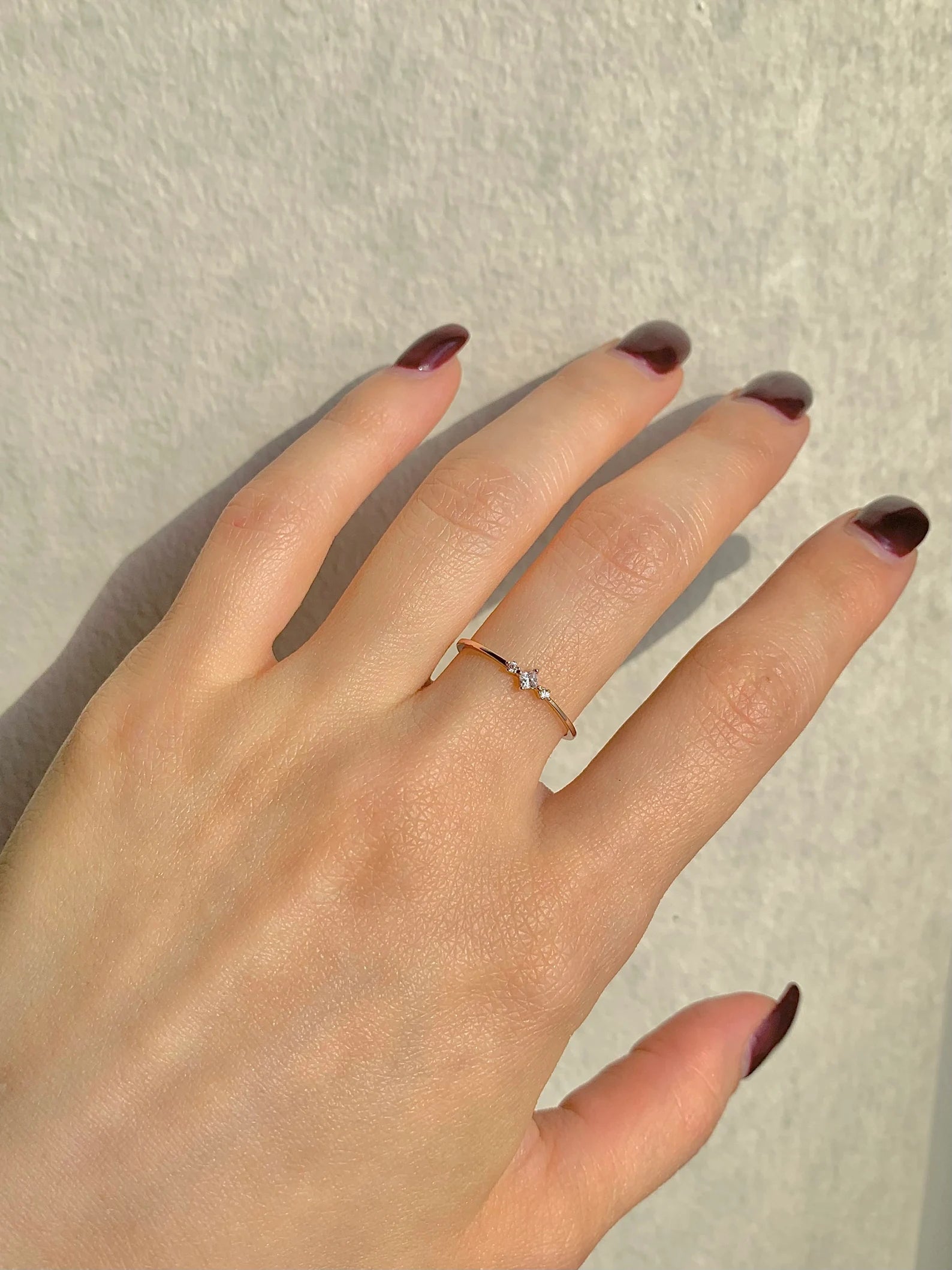 Koi Moissanite Dainty Ring