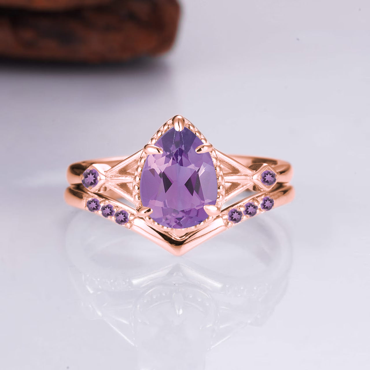 Emily Amethyst Ring Set