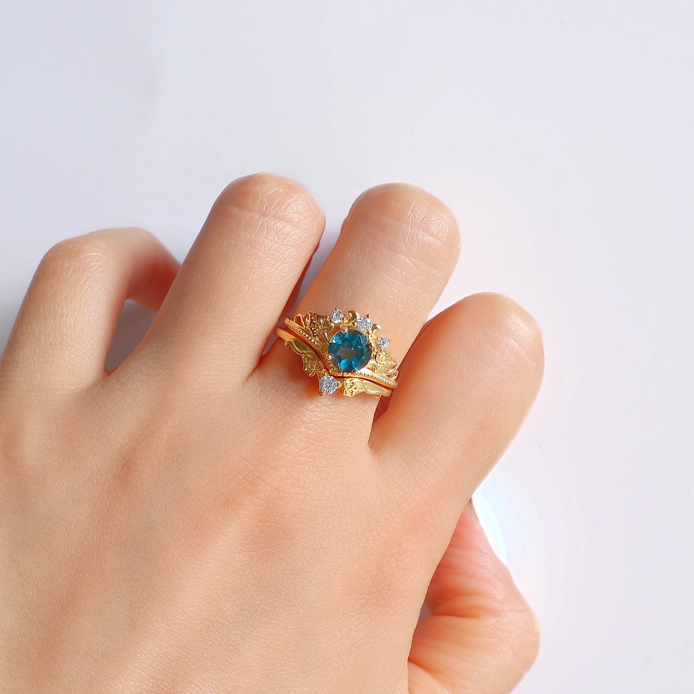 London Blue Topaz Ring Set in Gold Vermeil