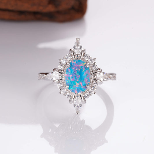 Mia Blue Fire Opal Ring
