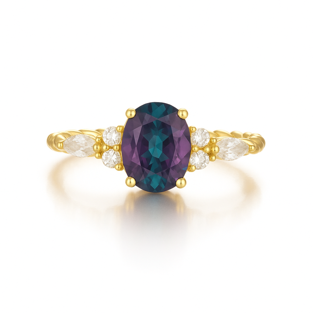 Fig Alexandrite Ring Gold