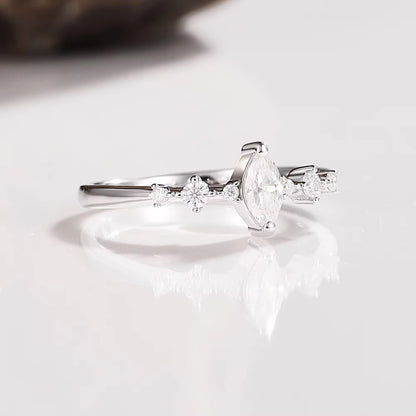 Ava Moissanite Ring Sterling Silver