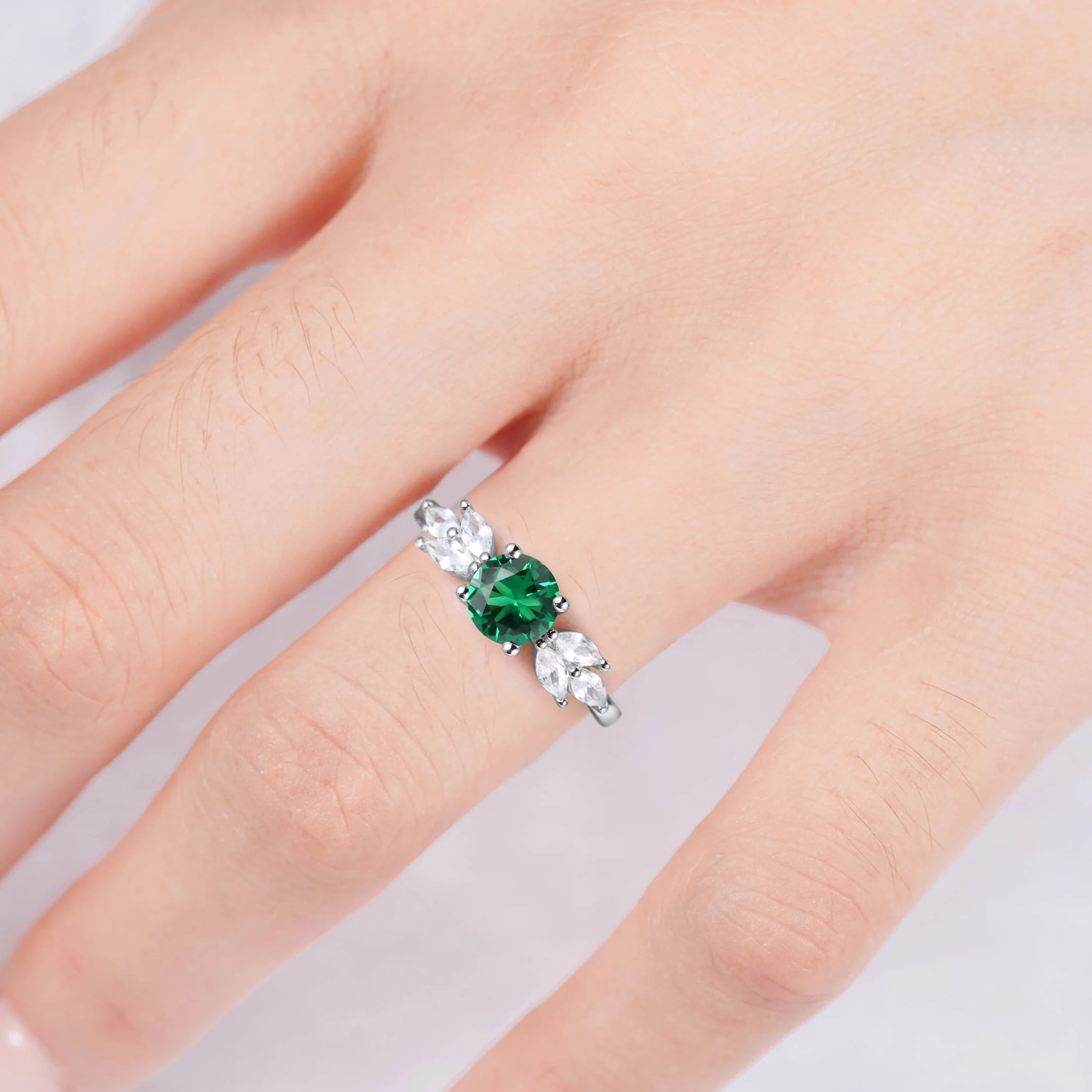 Ada Emerald Ring Sterling Silver