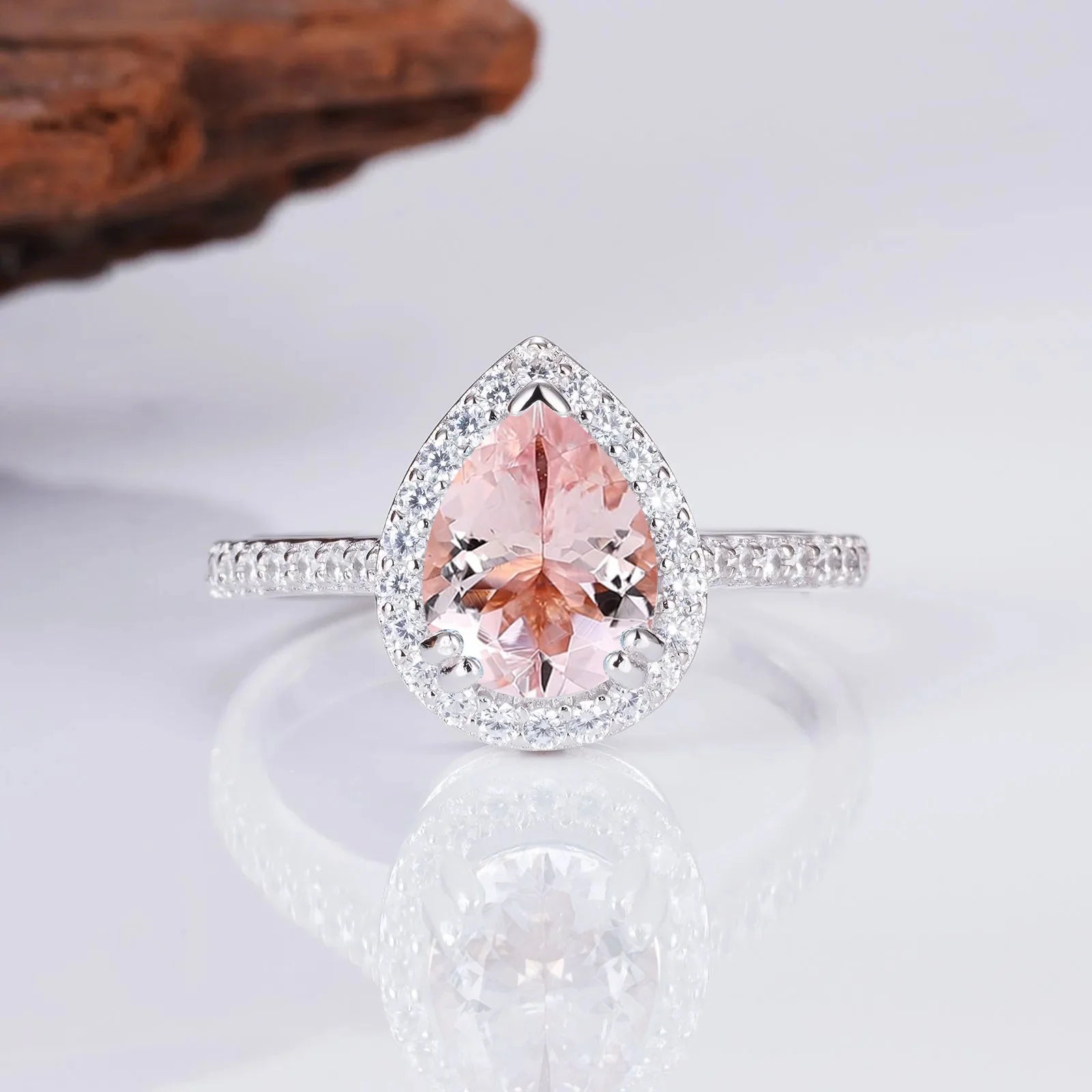 Nia Morganite Ring Sterling Silver