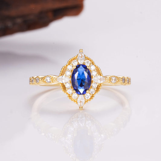 Ash Sapphire Ring Gold