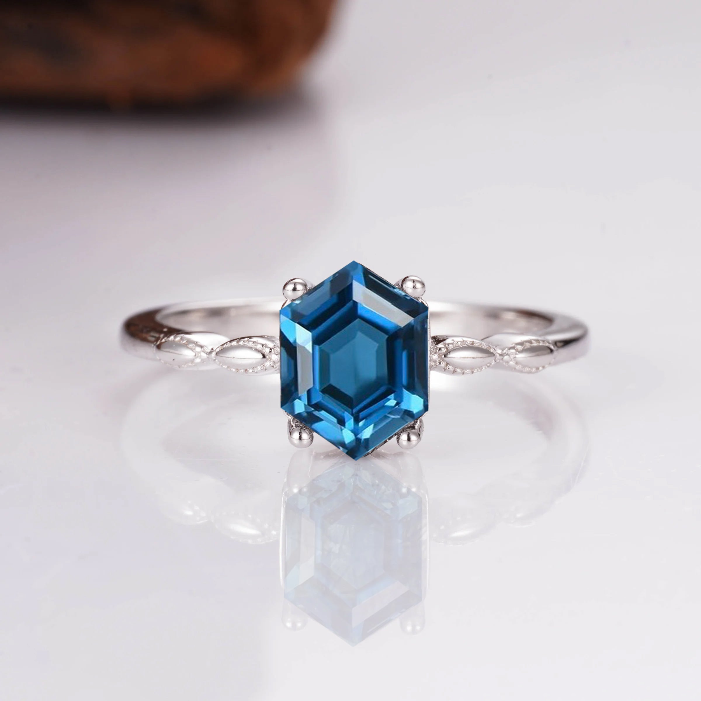 Iza London Blue Topaz Ring