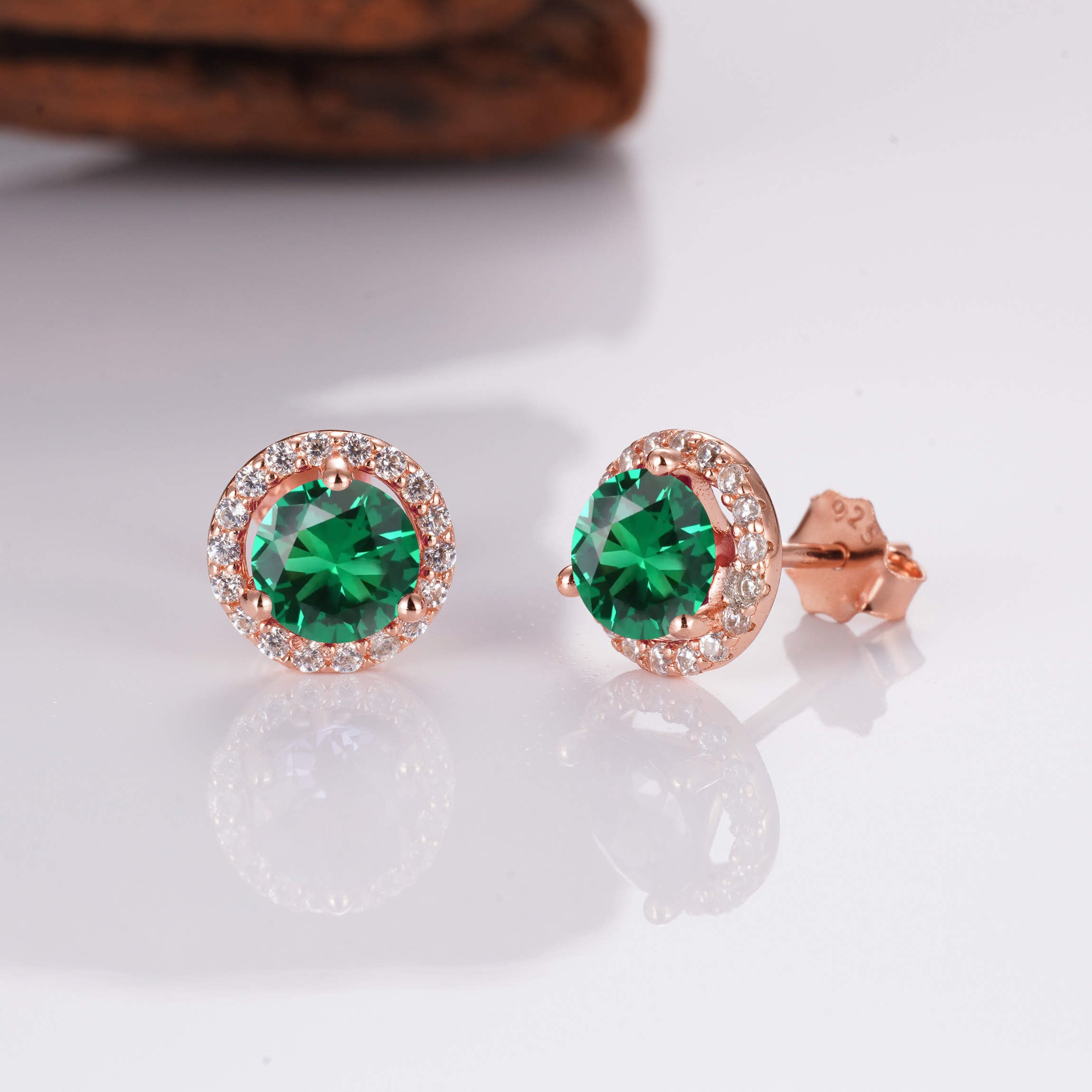 Jia Emerald Earrings Sterling Silver