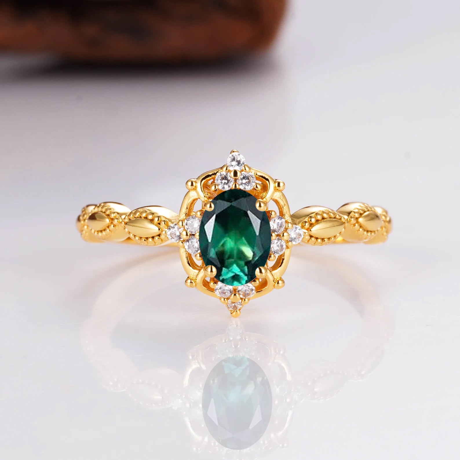 Fia Emerald Ring Sterling Silver