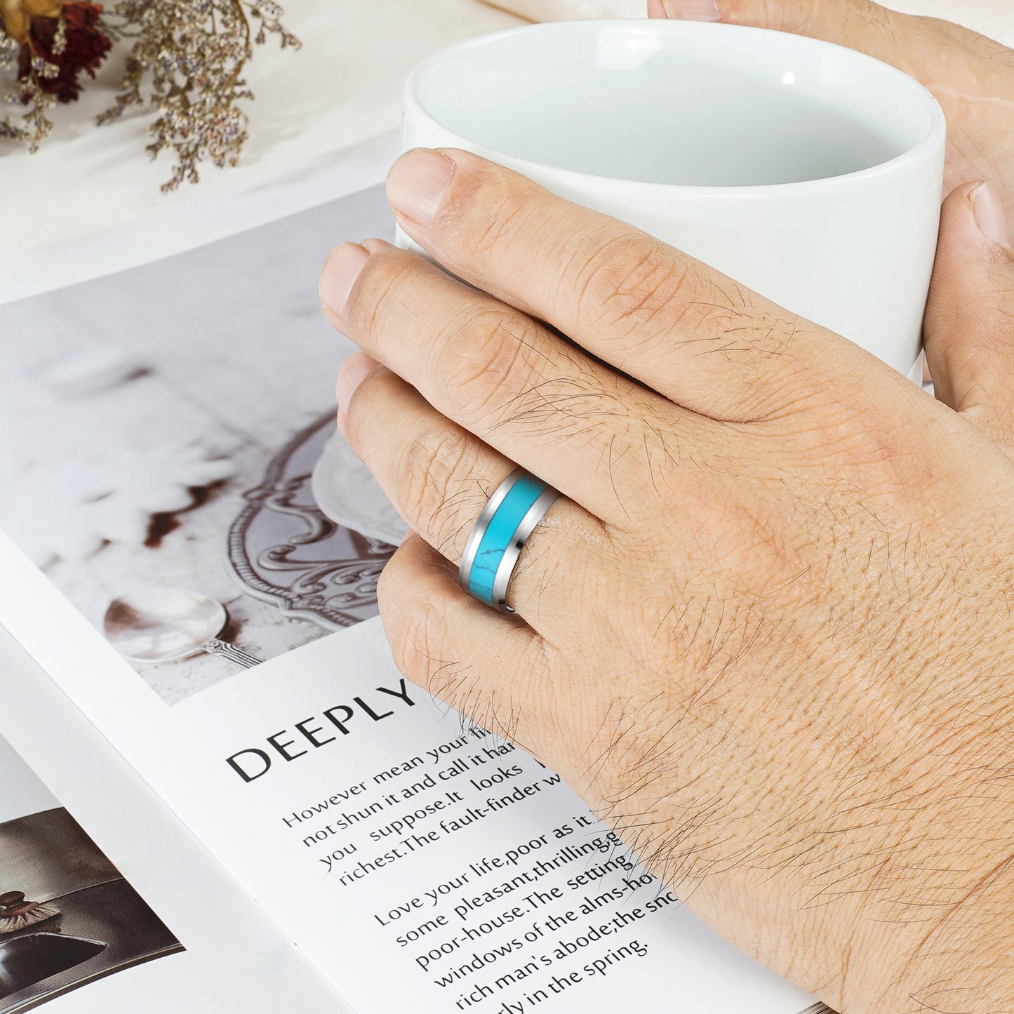 Joey Turquoise Men's Wedding Ring