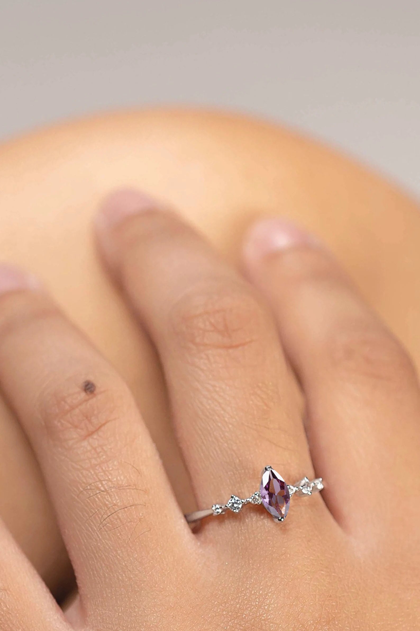 Ava Amethyst Ring Sterling Silver