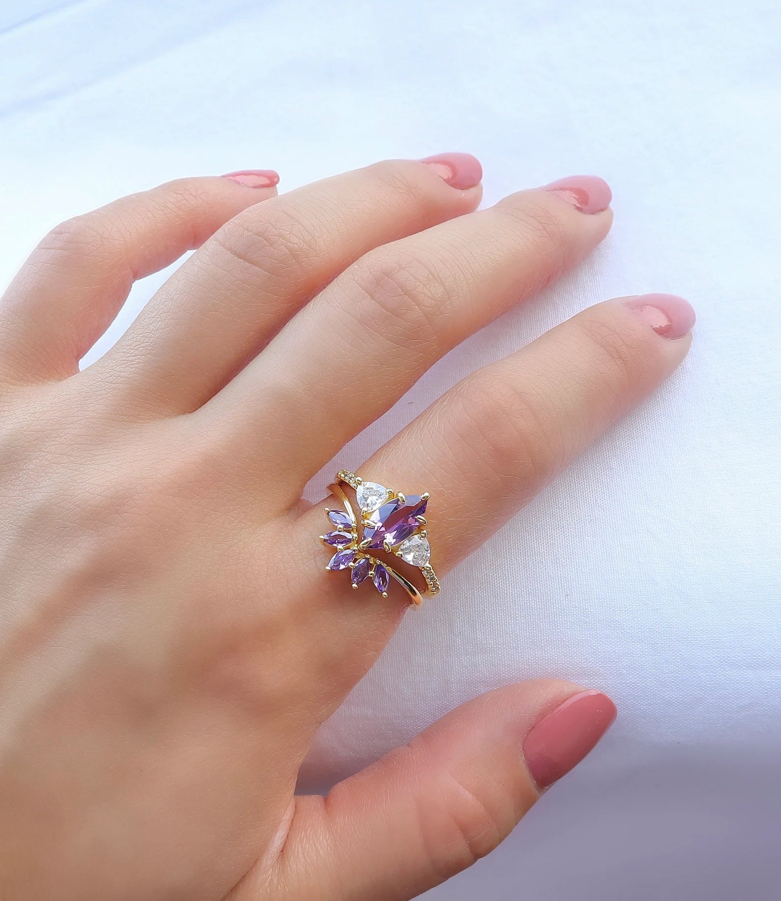 Dori Amethyst Ring Gold