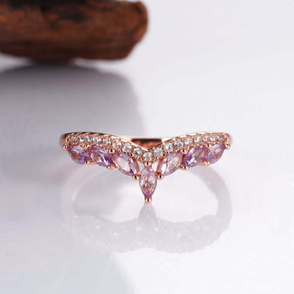 Karma Curved Amethyst Stacking Band