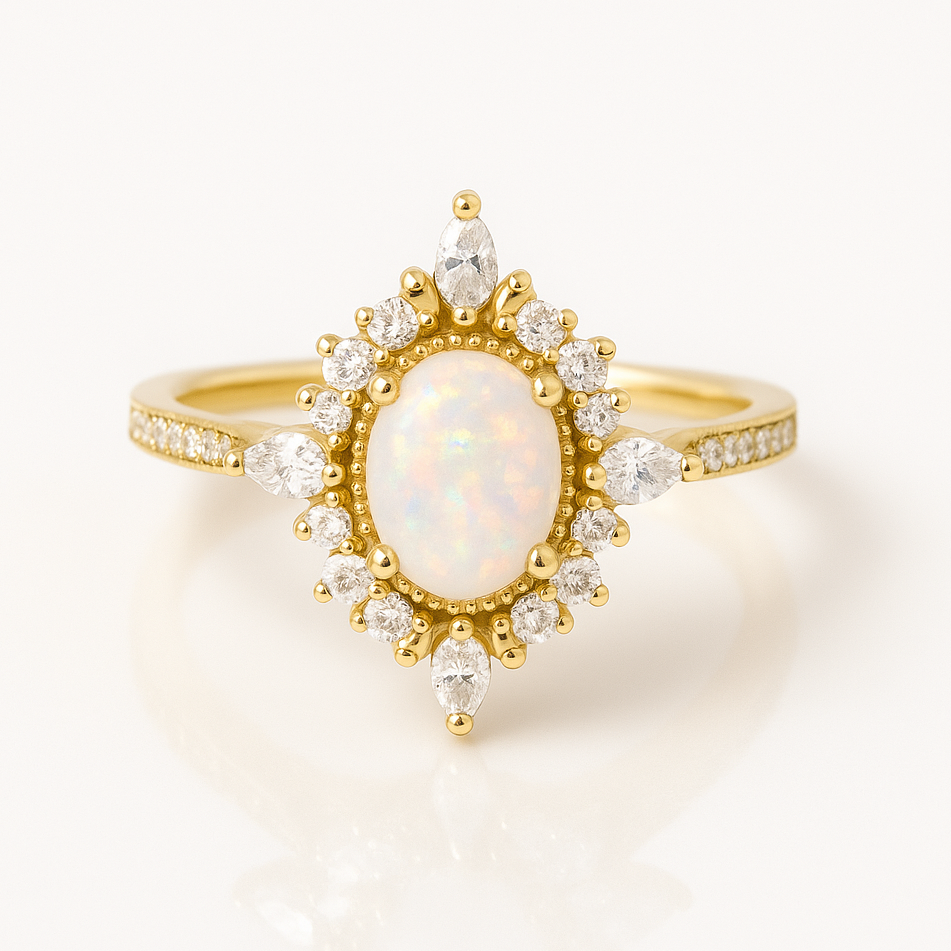 Mia Opal Ring Rose Gold