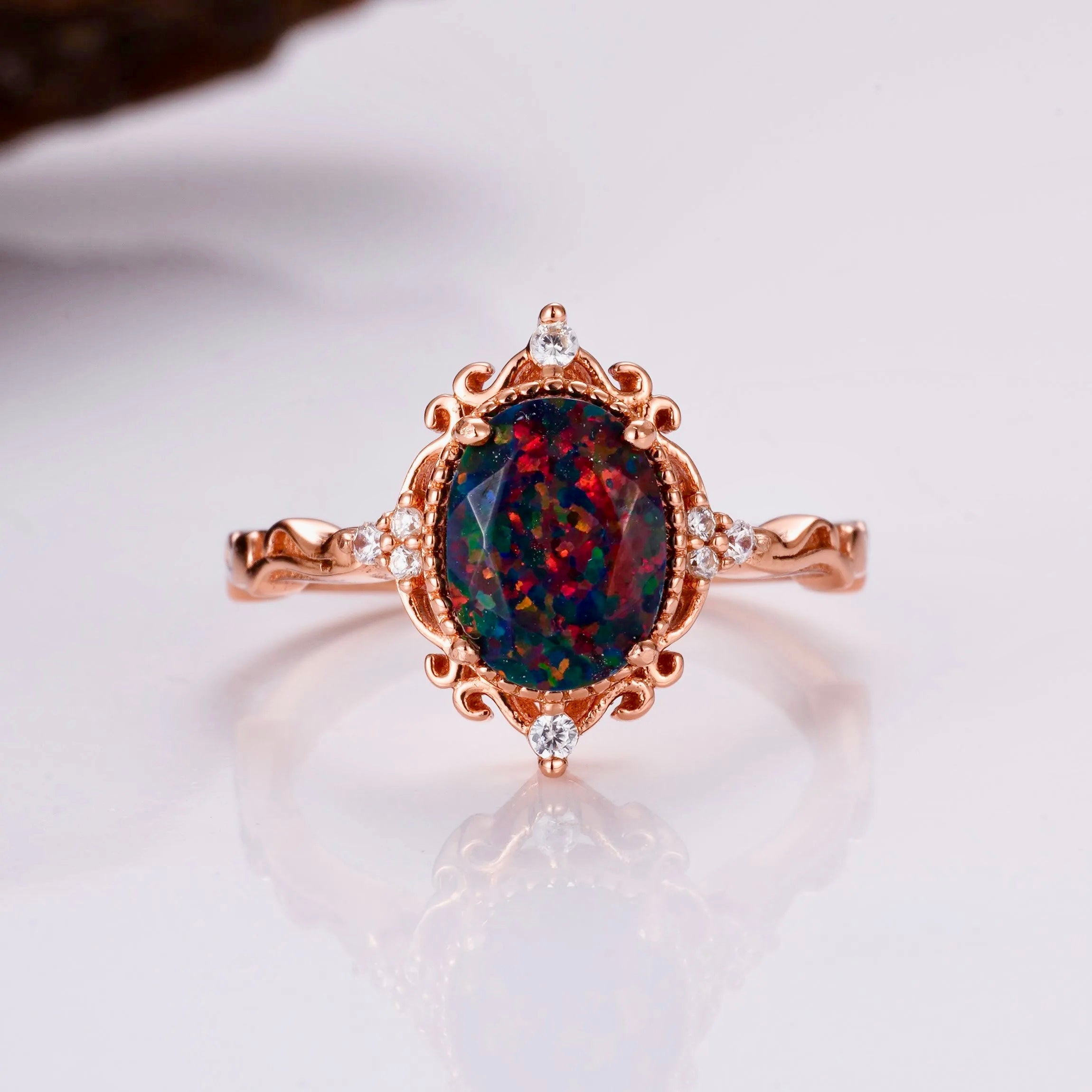 Keri Black Opal Ring