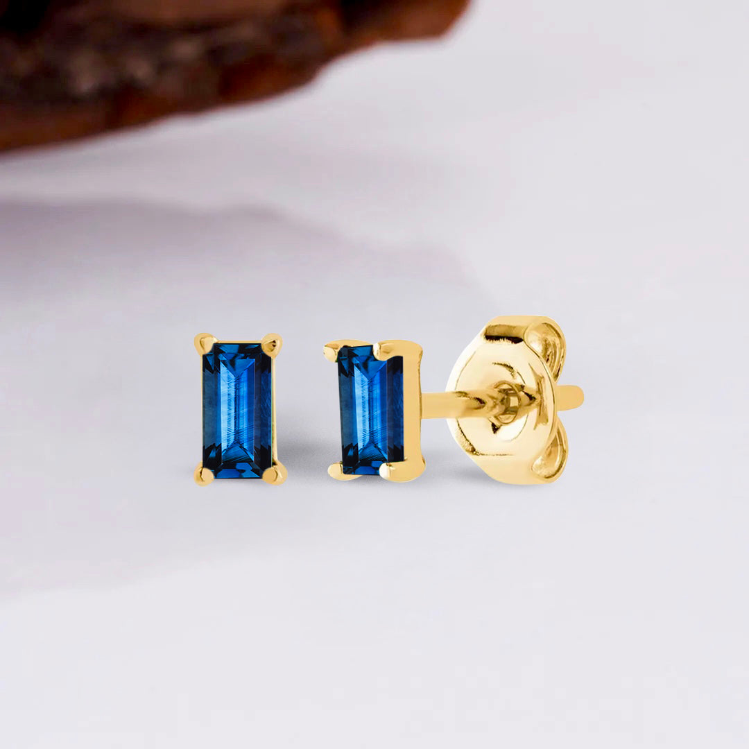 Pia 14k Solid Gold Sapphire Earrings