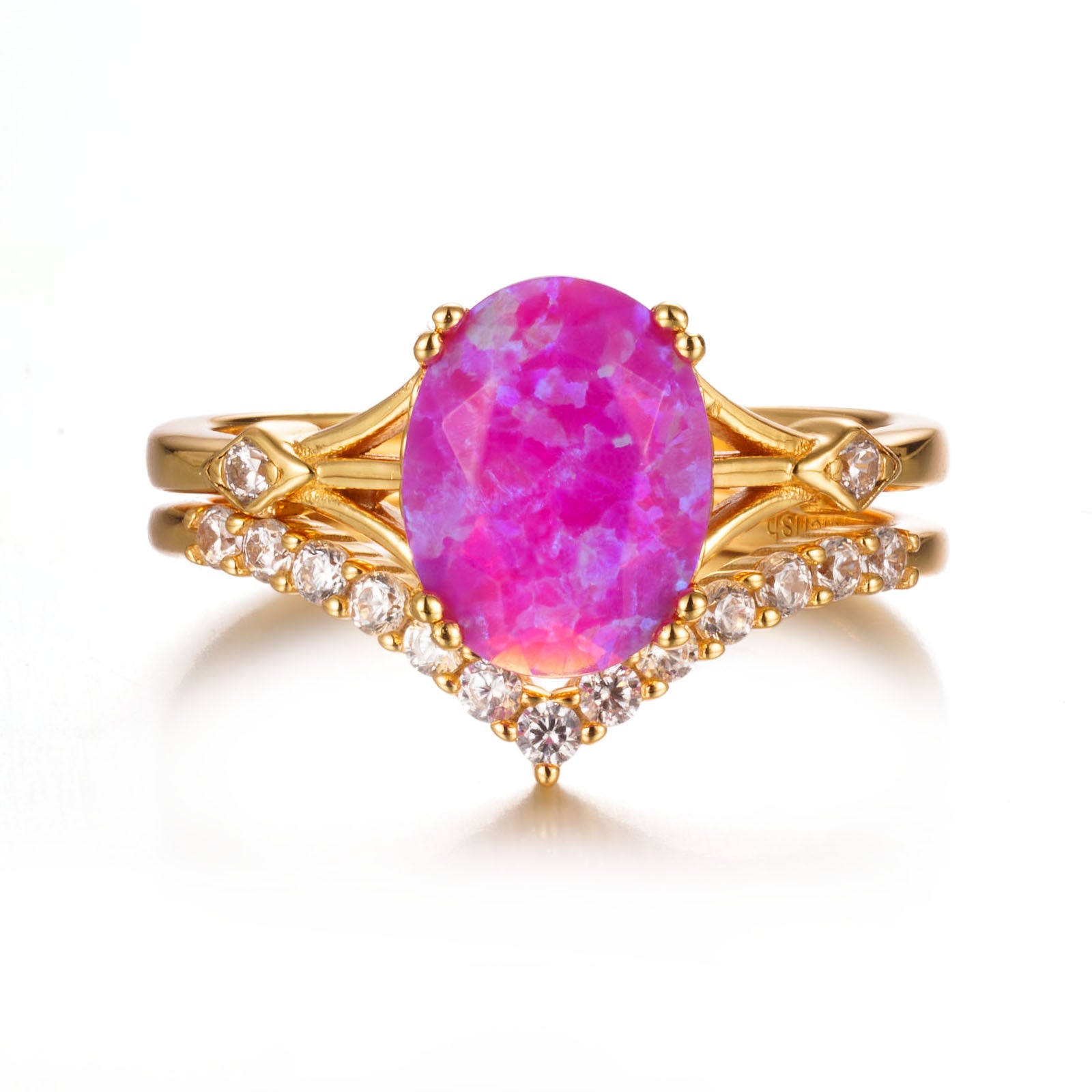 Ali Orchard Pink Opal Ring Set