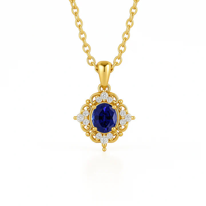 Fia Sapphire Necklace Gold