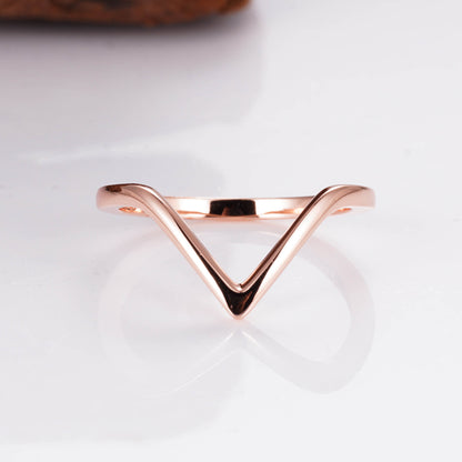 Aoi Curved Stacking Band Gold - Perfect Engagement Ring Band
