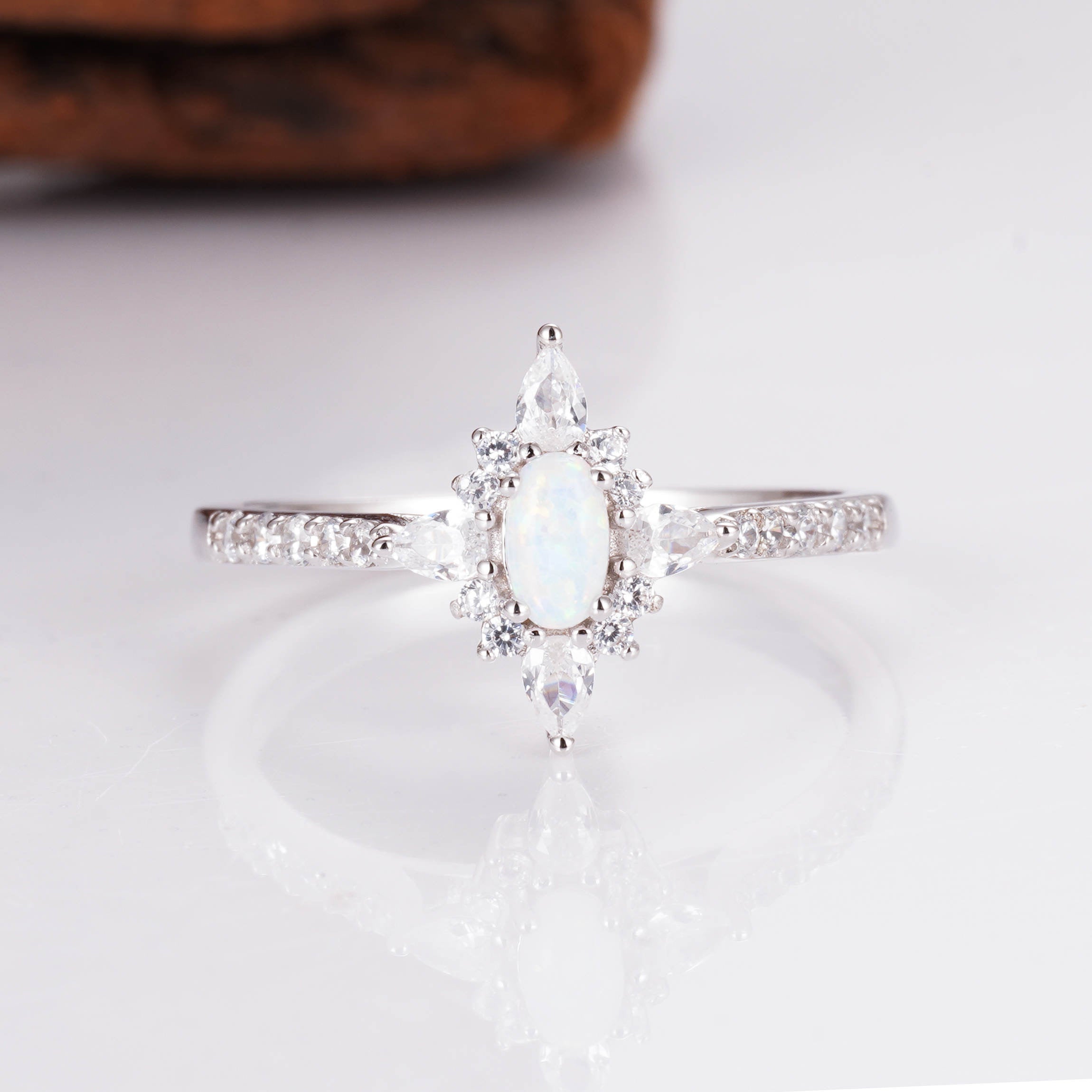 Zoe Opal Ring Sterling Silver