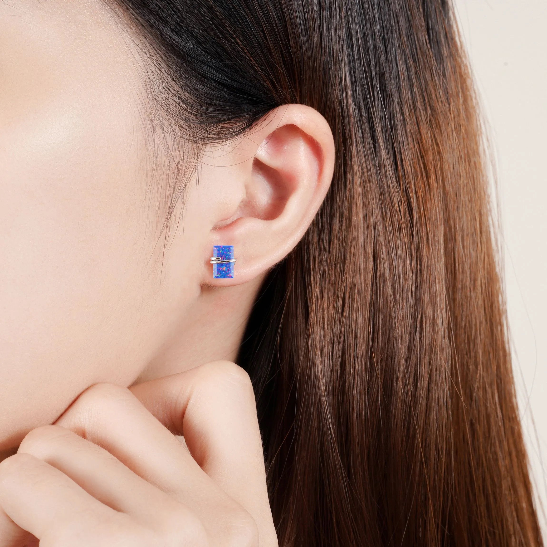 Gabi Blue Fire Opal Earrings