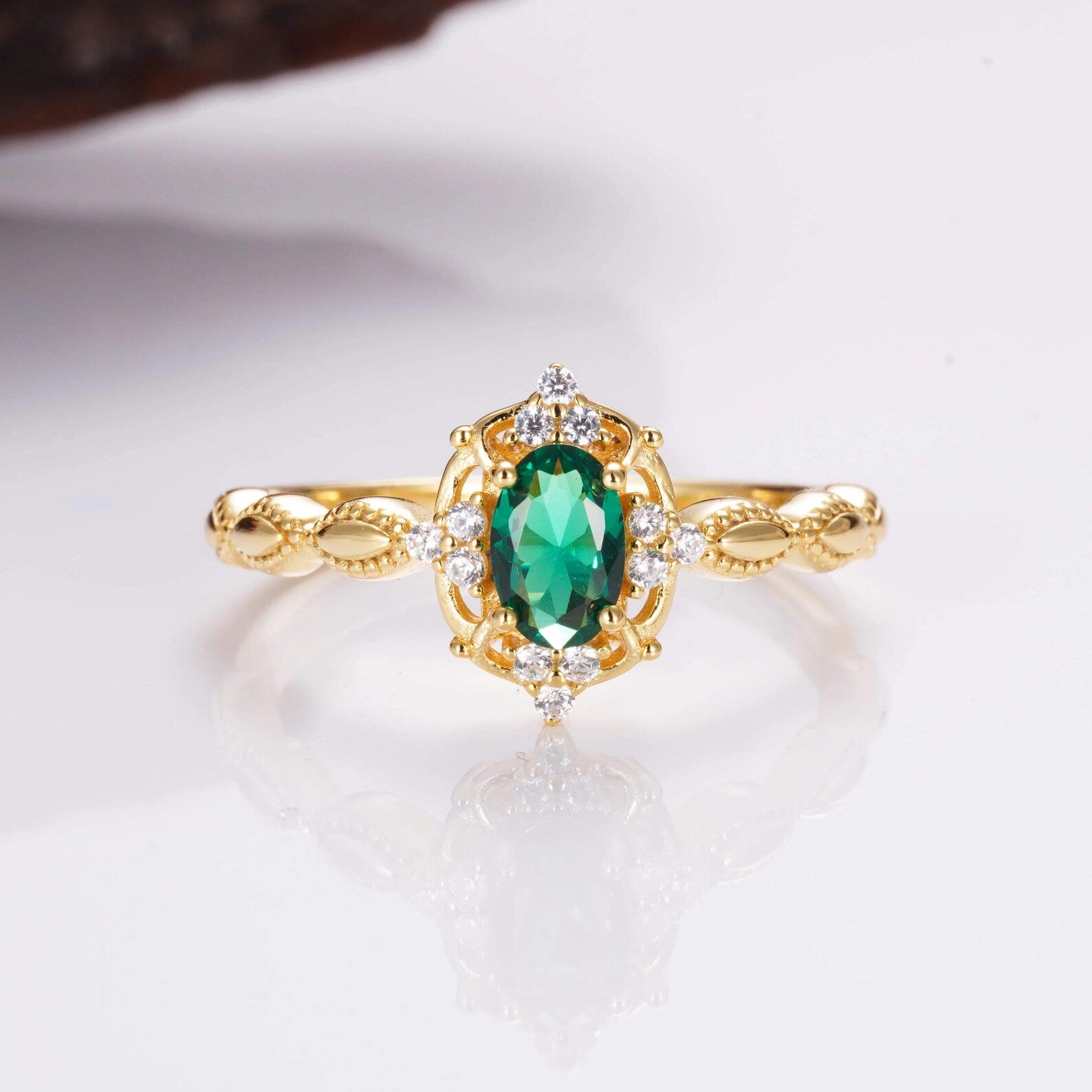 Fia Gemstone Ring Gold