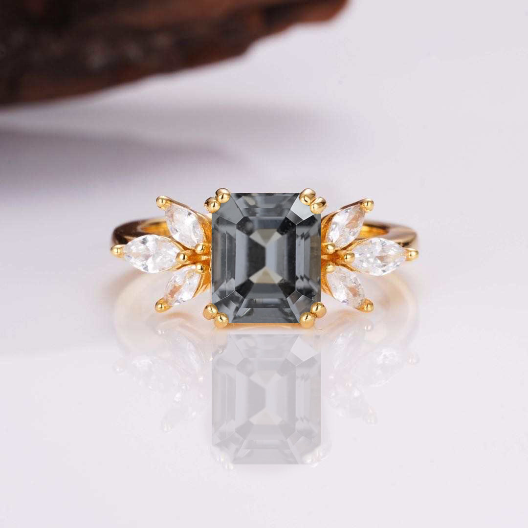 Ivy Gray Quartz Ring Rose Gold