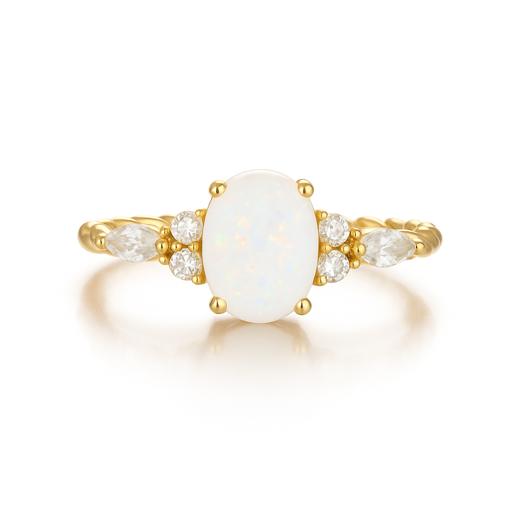 Fig Opal Ring Gold