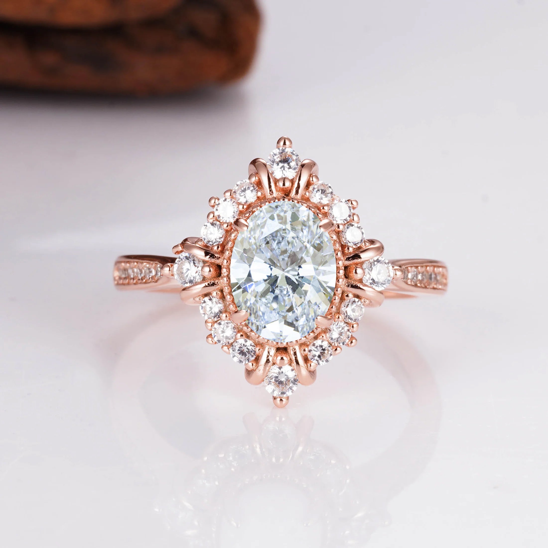 Mei Crystal Ring Rose Gold