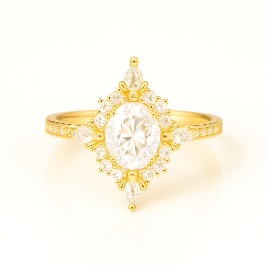 Mia Opal Ring Gold