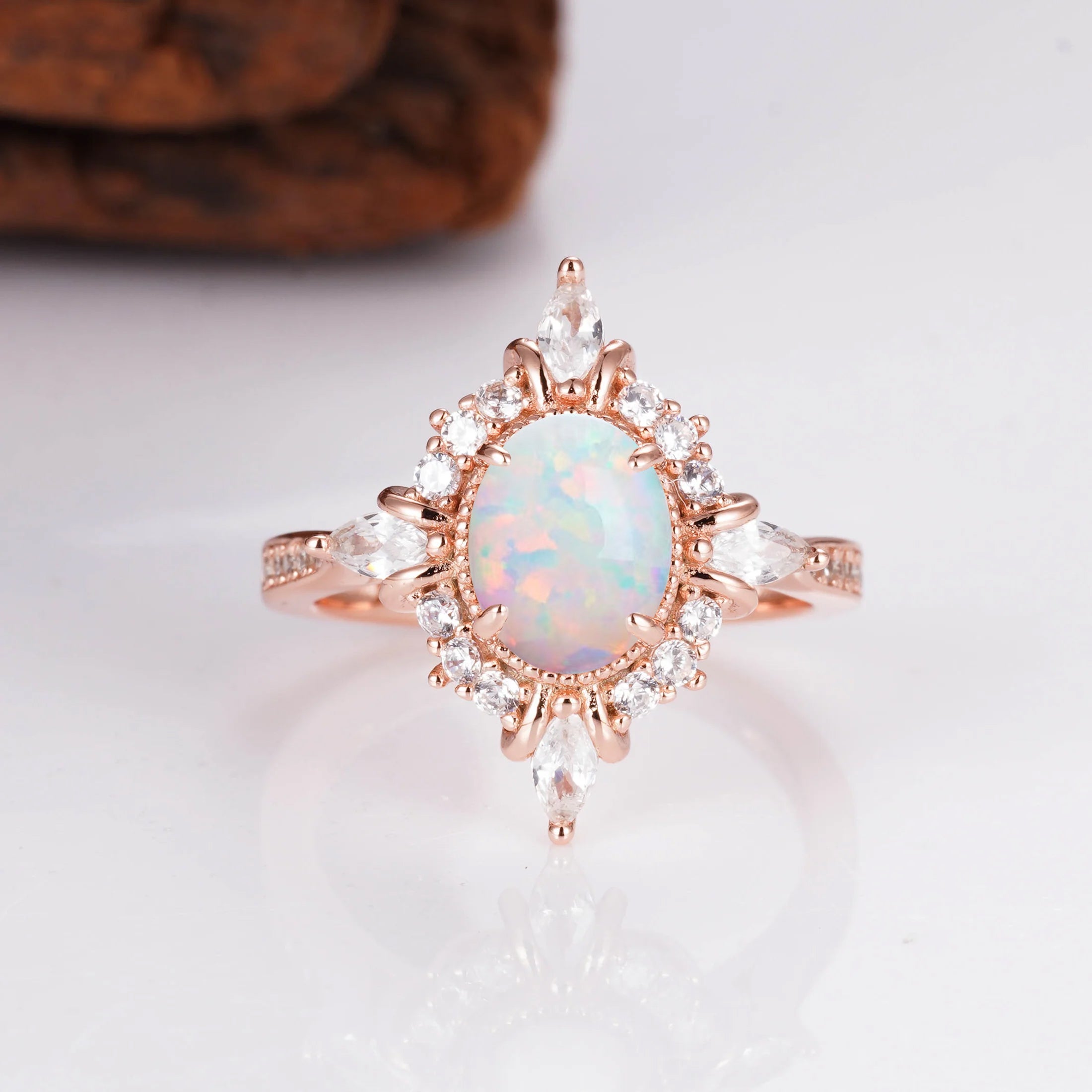 Mia Opal Ring Gold